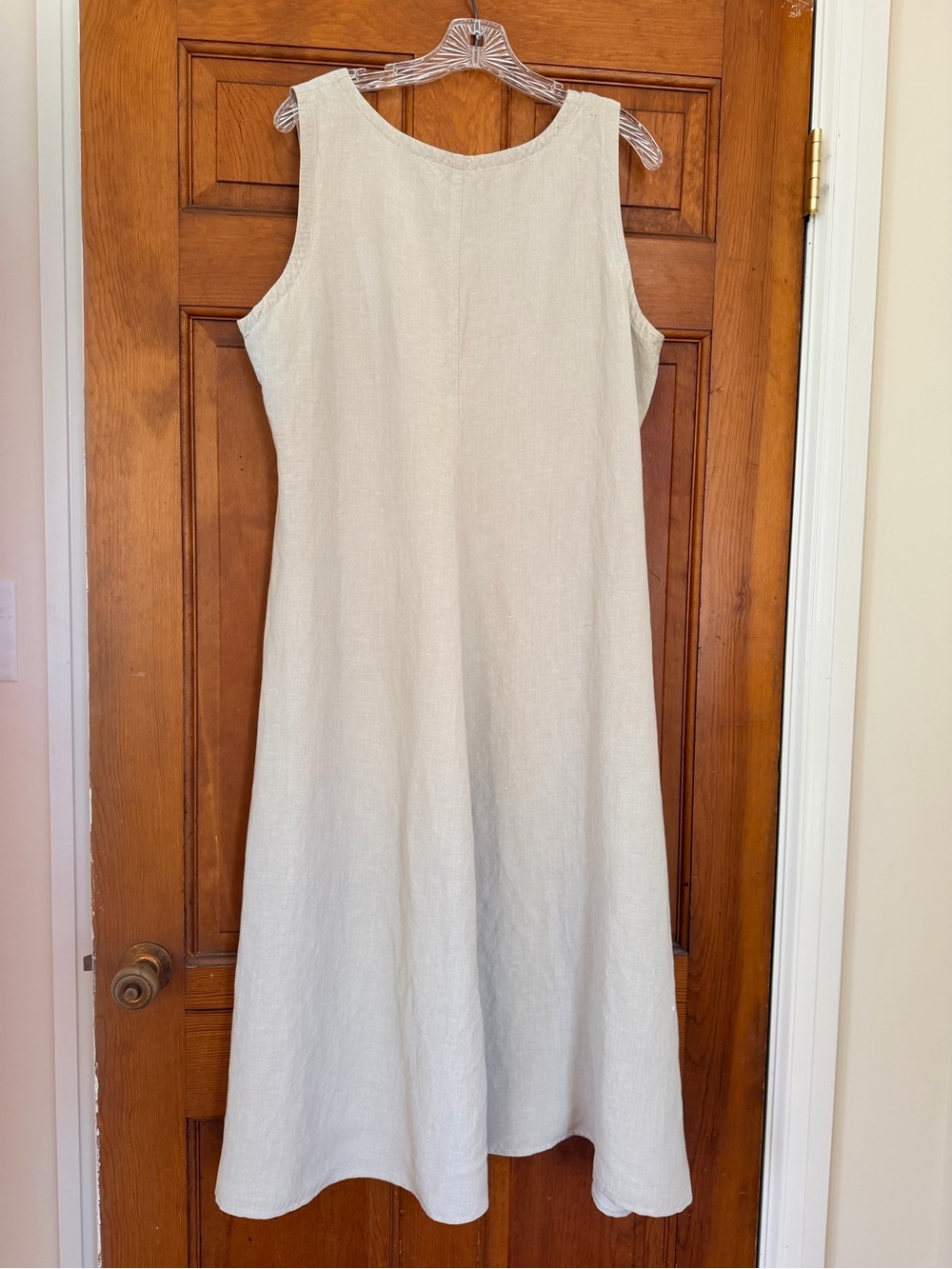 Classic Sleeveless Linen Dress - Cream